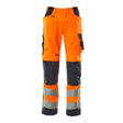 Mascot Safe Supreme Trousers with Kneepad Pockets #colour_hi-vis-orange-dark-navy