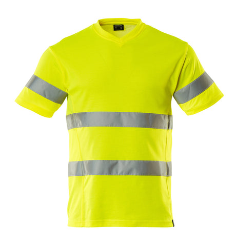 Mascot Safe Classic Modern Fit V-Neck T-Shirt #colour_hi-vis-yellow