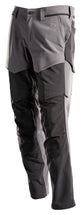 Mascot Customized Stretch Trousers with Kneepad Pockets - Stone Grey/Black #colour_stone-grey-black