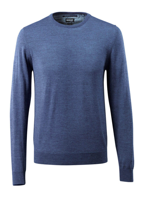 Mascot Frontline Merino Wool Knitted Round Neck Jumper #colour_blue-flecked