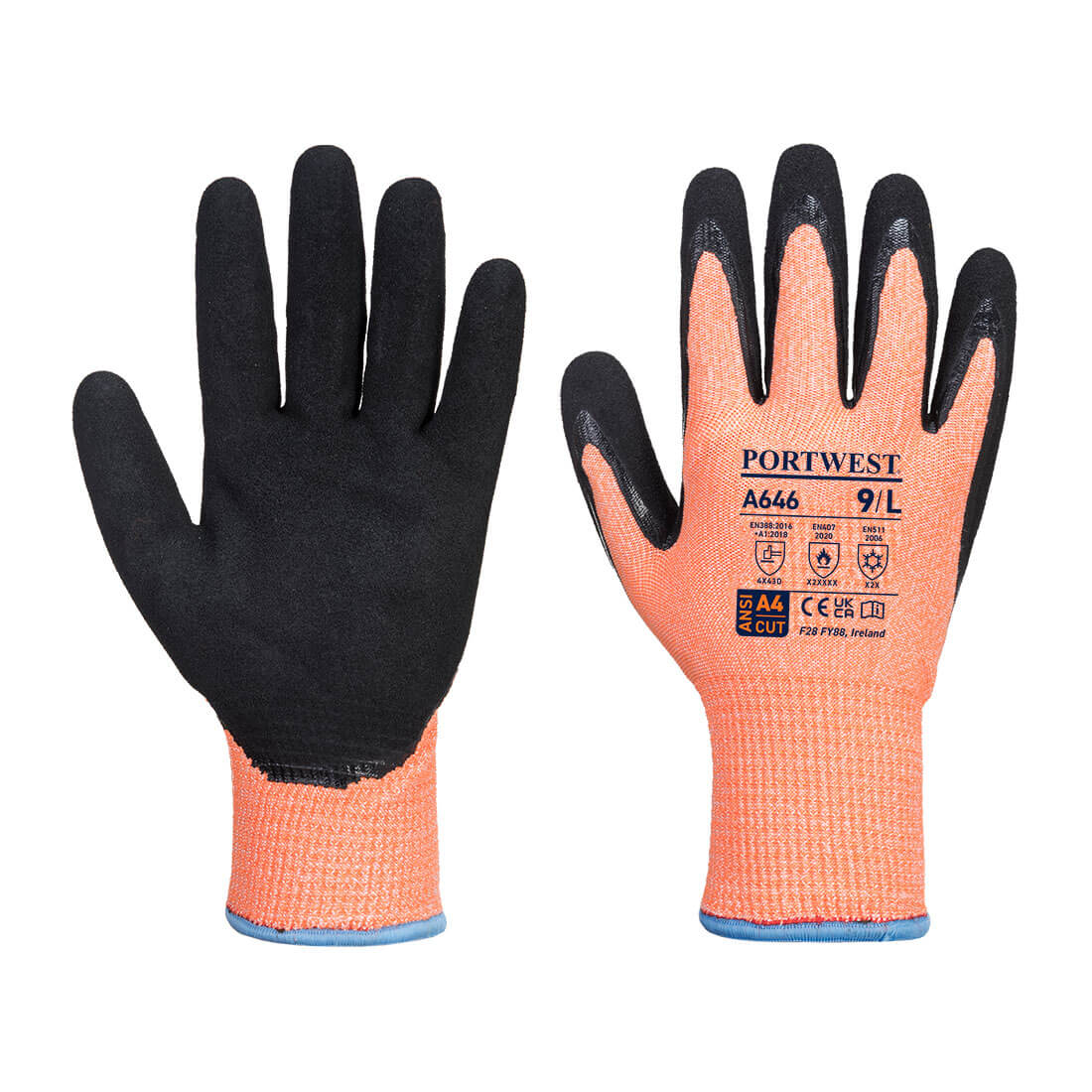 Portwest Vis-Tex Winter HR Cut Glove Nitrile