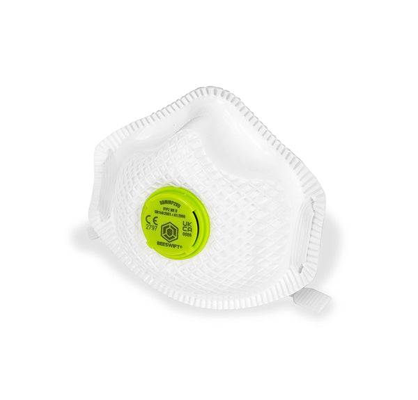 Beeswift P2 Vented Mesh Cup Mask White