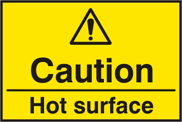 Bsafe Caution Hot Surface Sign Yellow