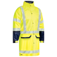 Bisley Taped Hi-Vis Stretch PU Rain Coat with Concealed Hood