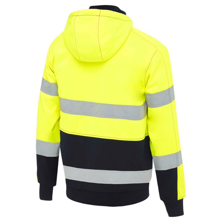 Bisley Taped Hi-Vis Zip Fleece Hoodie with Sherpa Lining