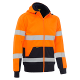 Bisley Taped Hi-Vis Zip Fleece Hoodie with Sherpa Lining