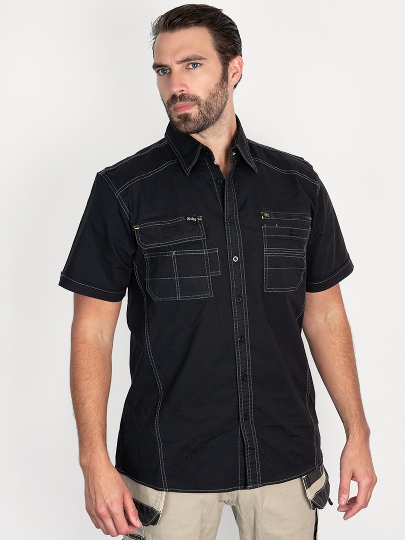 Bisley Shirt Flex & Move Short Sleeve Utility Work Shirt