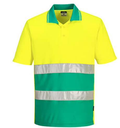 Portwest Two-Tone Lightweight Polo Shirt S/S #colour_yellow-teal