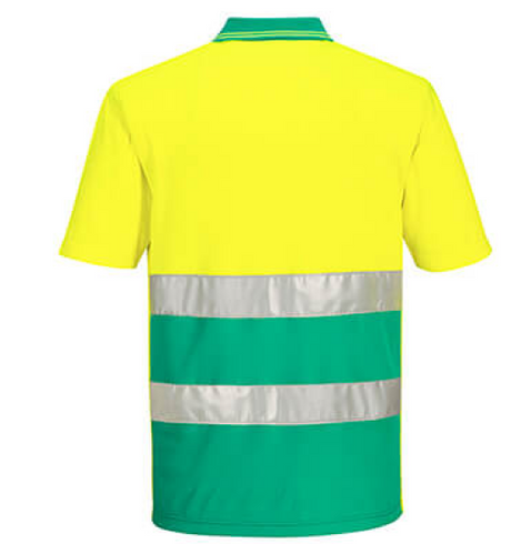 Portwest Two-Tone Lightweight Polo Shirt S/S #colour_yellow-teal